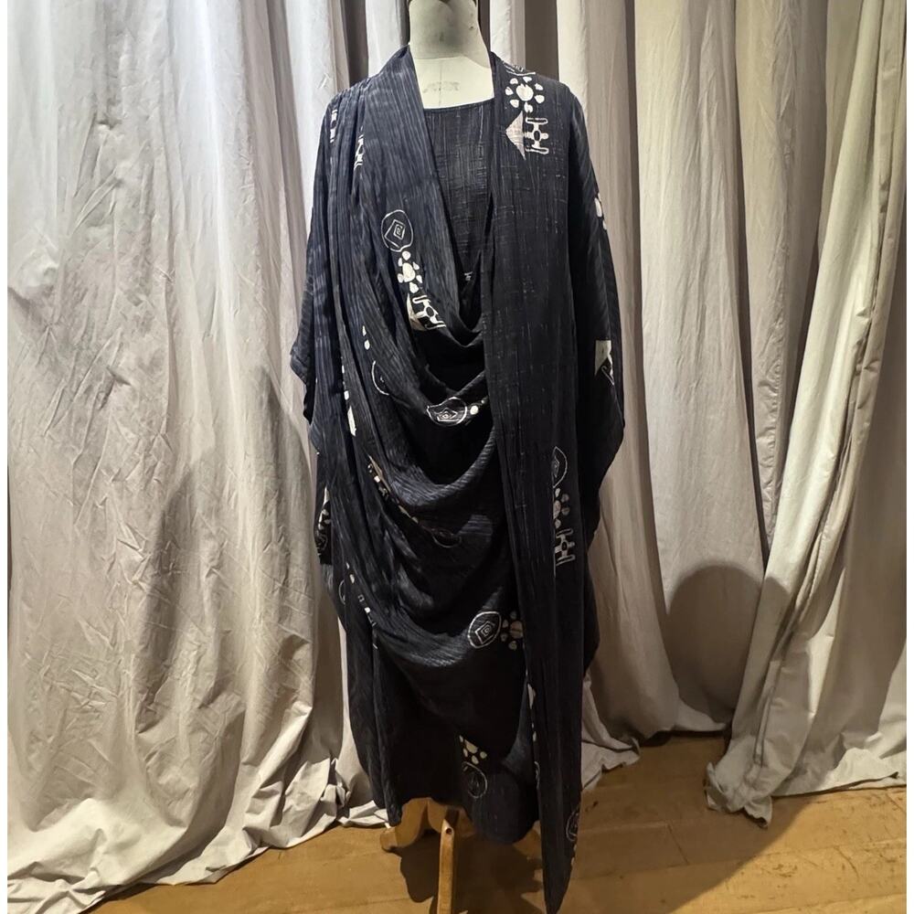 Unworn 80s Sample Kusnadi Lagenlook Unisex Draped Caftan O/S Pit To Pit 48”